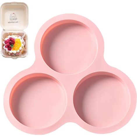 Moule à œufs pour Air Fryer, Plaque de cuisson réutilisable antiadhésive 3 cavités, pour muffins et pains à hamburger, adapté aux friteuses sans huile. (1/5)