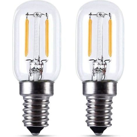 2pcs Ampoule LED E14Ampoule réfrigérateur LED2W, T22, 200LM, équivalent à une lampe à incandescence 15W, blanc chaud 2700K, 230V, réfrigérateur / lampe au sel / avec petite LED E14, [Classe énergéti (1/4)