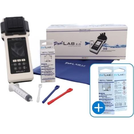 PoolLab 2.0 elektr. Pooltester + gratis Nachfüllpack