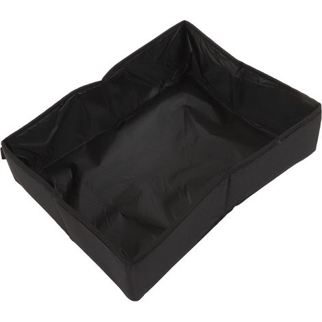 Zusammenklappbare Katzentoilette aus Stoff, wasserdicht, tragbar, für Reisen, Größe M, Schwarz (1/5)