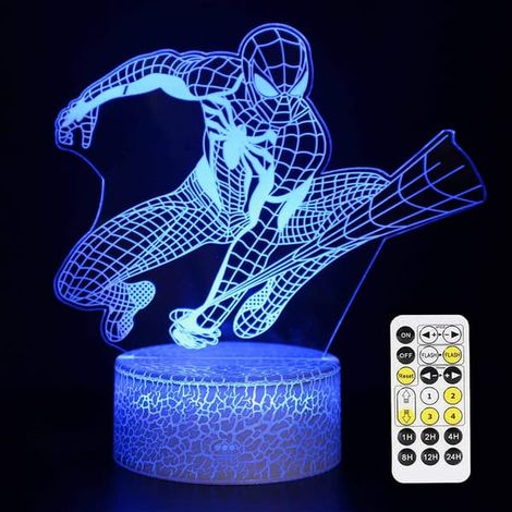 Veilleuse 3D Super-héros, jouets Spiderman pour garçons, jouets amusants pour hommes (1/4)