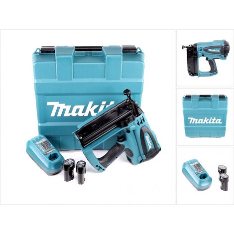 Clavadora a batería de cabeza comprimida Makita GF 600 SE de 7,2 V en maletín con 2 baterías BL7010 de 1,0 Ah y cargador DC07SA (1/5)