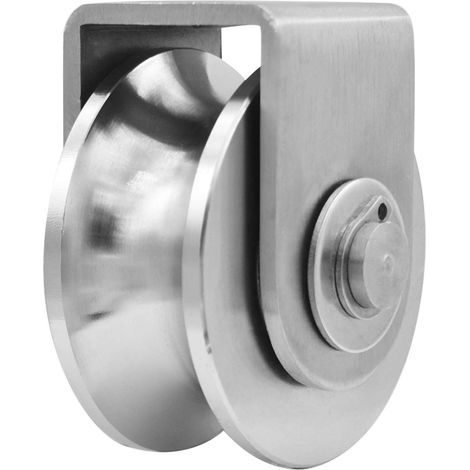 Edelstahl-Riemenscheibe mit leisem und robustem Doppellager, Tragfähigkeit 400 kg (880 lb), ideal zum Handhaben und Bewegen von Materialien. (1/5)