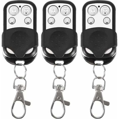 Set mit 3 Universalfernbedienungen für automatische Tore, 433,92 MHz Frequenz, Festcode, 4 Tasten zur Steuerung von bis zu 4 Toren