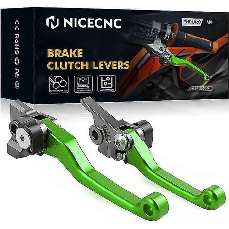 Nicecnc Motocross-Brems- und Kupplungshebel für KTM 250, 300, 350, 400, 450, 500 EXC, EXCF, SX, SXF, XC, XCF, XCW (2014–2022), Husaberg und GasGas – Grün (1/5)
