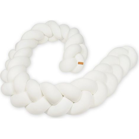 Tour de lit - coussin de tour de lit - coussin de tresse de serpent de lit - 3,5 mètres - crème (1/5)