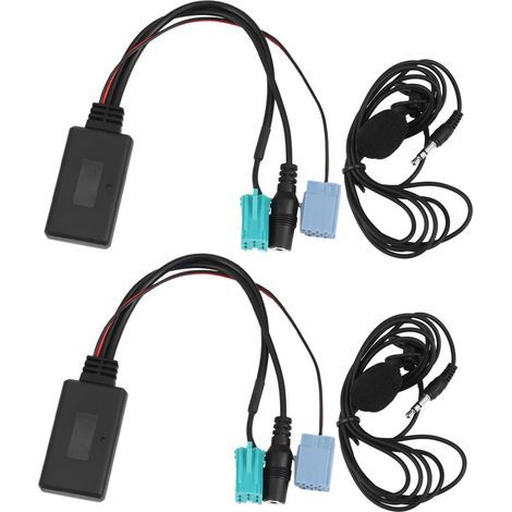 Il s'agit d'un lot de 2 adaptateurs audio de voiture avec microphone de 5,0 mm pour appels mains libres, compatibles avec les modèles de voitures de 2005 à 2011. (1/4)