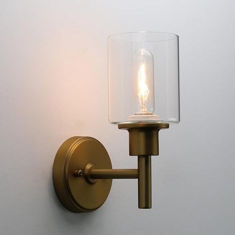 Pathson Wired Bathroom Wall Light, Brass Interior Light (1/5)