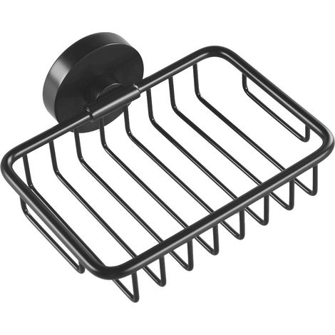 Sapho X-Round - Porte-savon en fil de fer avec support, noir XR801B
