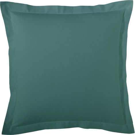 Taie d’oreiller percale de coton made in France Vert emeraude 50x70 cm (1/3)