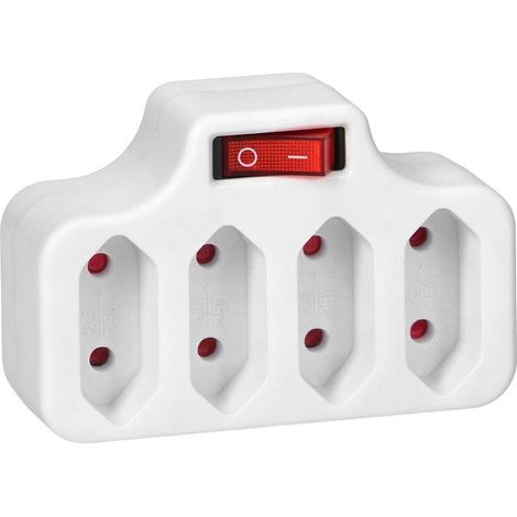 4x2P-Splitter mit Schalter, weiß OR-AE-13255