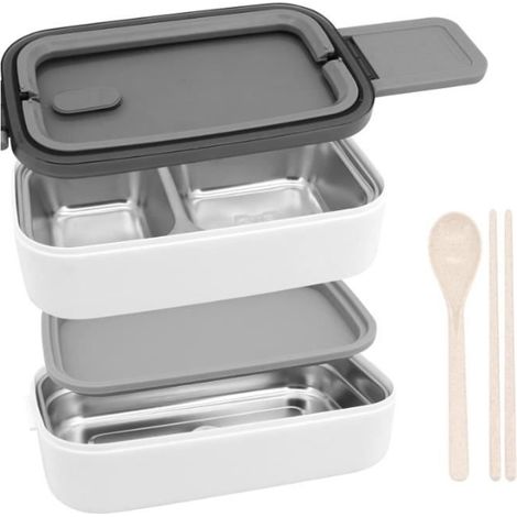 Bento Lunch Box - Inox 304 - 3 Compartiments - Isotherme - Réutilisable (1/4)