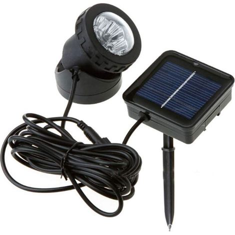 Lampe solaire, Projecteur solaire à 6 LED pour éclairage de chemin de jardin extérieur, blanche froide (1/4)