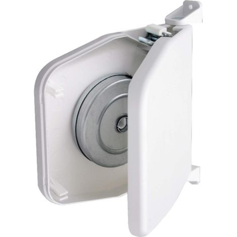 Enrouleur de sangle pour volet roulant, modèle rotatif, 5 m, 14 mm, sangle non incluse, blanc (1/4)