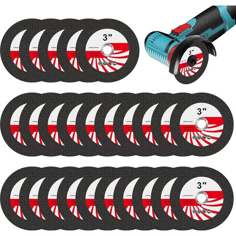 25 discos de corte de 76 mm para acero inoxidable y hierro – Disco de corte de 75 x 1,2 x 10 mm para amoladora angular – Corte rápido y preciso de diversos materiales (1/5)