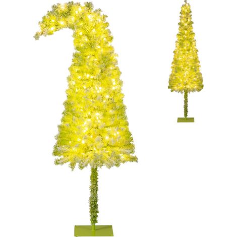 Albero di Natale artificiale preilluminato da 180 cm con fiocchi di neve