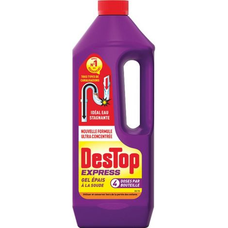 Déboucheur gel ultra-rapide 950ml – Élimine bouchons tenaces en 5 minutes – Compatible tous types de canalisations – Sans danger pour tuyaux – Destop