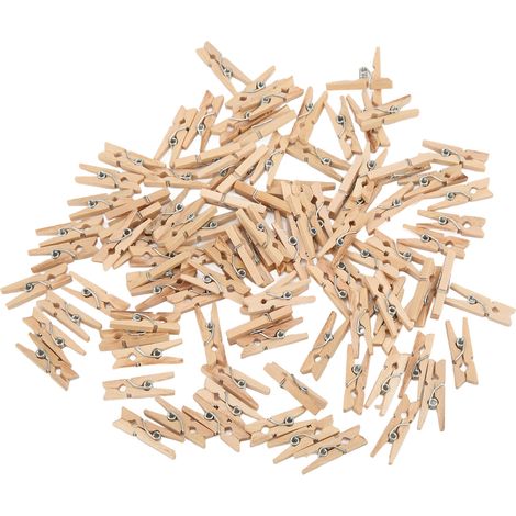 100Pcs Mini Clothes Pins Wooden Unfinished Sturdy Durable Wide Application Wooden Clothespins Picture Clips (1/5)