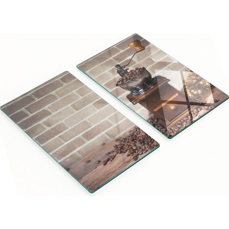 Tablas de cortar de vidrio para cocina con dise帽o de molinillo de granos, 2 x 30 x 52 cm.