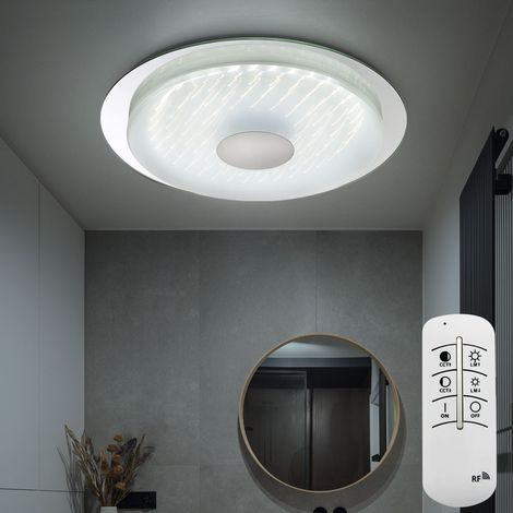 Deckenlampe Fernbedienung dimmbar LED Schlafzimmerleuchte CCT Deckenleuchte mit 3D Effekt-Folie, verstellbare Lichtfarbe, 24W 1700lm, D 45 cm