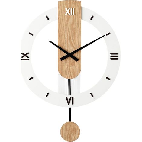 Horloge De Balançoire en Bois, l'horloge De Suspension Numérique Romaine en Bois, Adaptée Au Salon Décoratif, Cuisine, Chambre, Bureau (1/5)