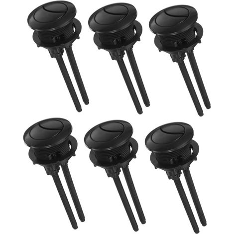 6pièces Bouton-poussoir De Chasse Eau, Noir (1/5)
