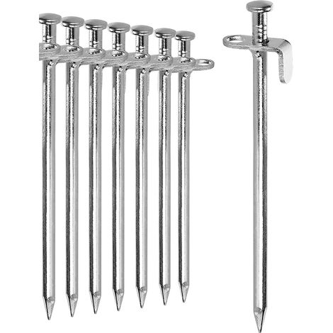Sollbry 8x Piquets de Tente en fer,piquets Longs et Robustes ,piquet de tente,Crochets de Tente pour Sol Dur et Bois,Métal Sardines Camping,Résistants (1/5)