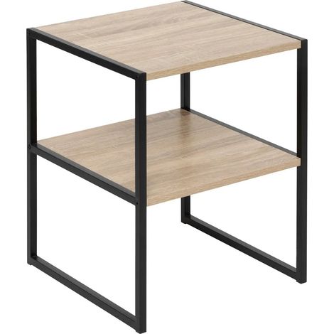 Comodino aliaj con 2 ripiani effetto legno - 5five (1/4)