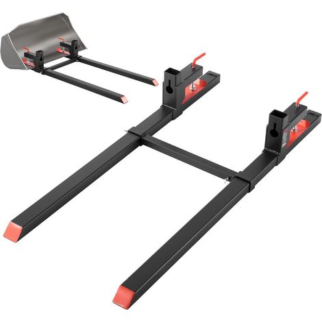 Lot de 2 fourches à palettes à pince 907 kg pour godet, avec barre stabilisatrice réglable 50-91,5 cm (1/5)