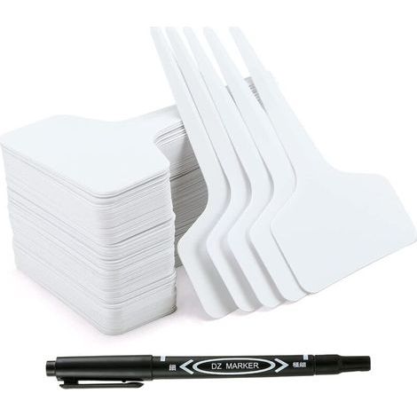 Etiquettes de Plantes T-Type 100 Pcs Étiquettes pour Plantes en Plastique Etiquette Semis pour Fleur Légumes Graine Jardin Pépinière (1/5)