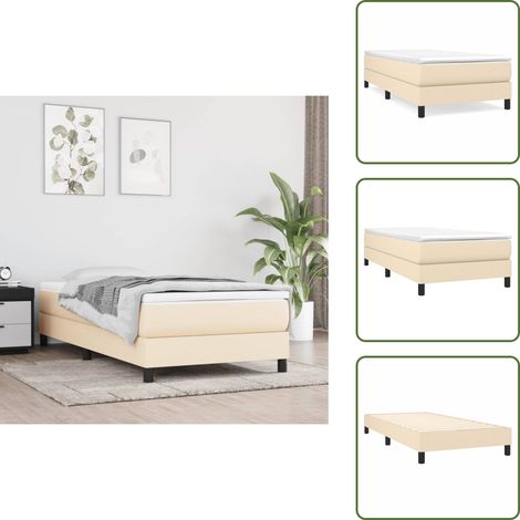 Materasso in schiuma - vidaXL Giroletto a Molle con Materasso Crema 80x200 cm inTessuto - Letto con doghe