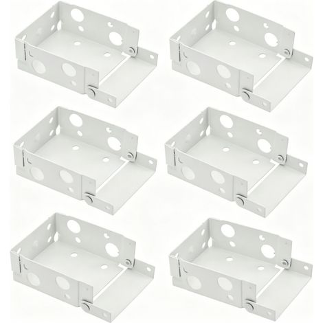 Sechs 5 cm lange weiße Eisenhalterungen für links und rechts, Montagehalterungen für Jalousien (links und rechts), Zubehör für weiße Jalousien-Montagehalterungen. (1/5)