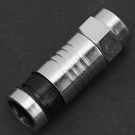 10 Stück RG6 UK Kompressionsstecker Typ F Kabelantennen-Video-Satellitenadapter (F-007) (1/5)