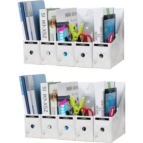 Portariviste con 10 scomparti, formato A4 scatola da scrivania con divisori per documenti e cartelle organizer da scrivania per cartelle, articoli di cancelleria e forniture per ufficio. (1/5)