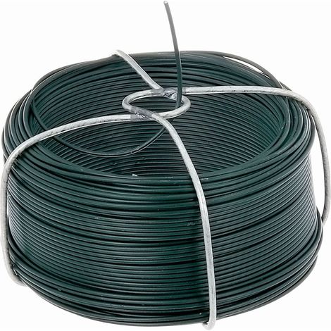 Bobine de fil 530532 galvanisé, revêtement plastique vert diamètre du fil : 1,2 mm longueur : 50 m lot de 2
