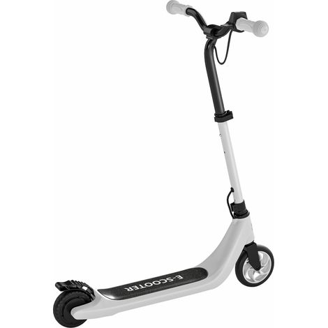 Trottinette électrique enfant, cadre en acier, autonomie 6 km, dès 6 ans, noir et blanc, 76 x 53 x 95 cm (1/5)