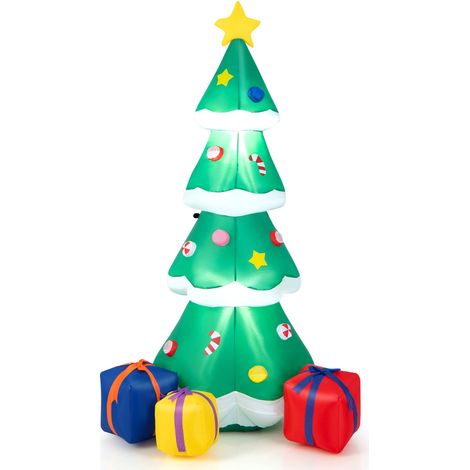 Albero di Natale gonfiabile da 180cm con 3 scatole regalo e luci LED (1/3)
