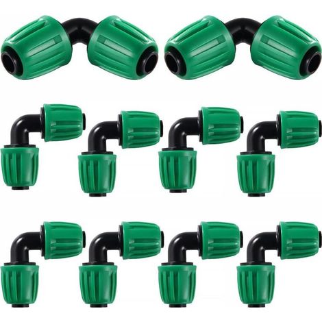10 raccords, coude 16mm, plastique durable, irrigation goutte à goutte, jardin pelouse (1/4)