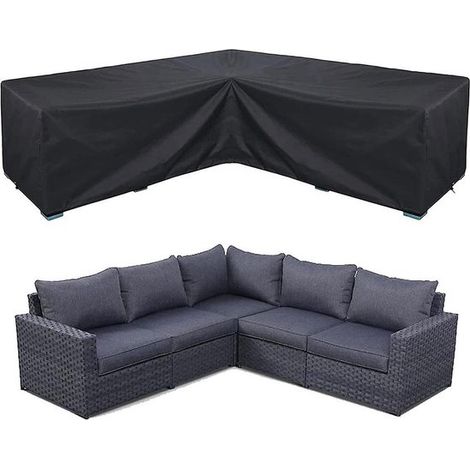 Housse de protection imperméable pour canapé d'angle de jardin - Housse de protection imperméable pour canapé d'angle en L - 286 x 222 x 82 cm - Oxford 210D (1/5)