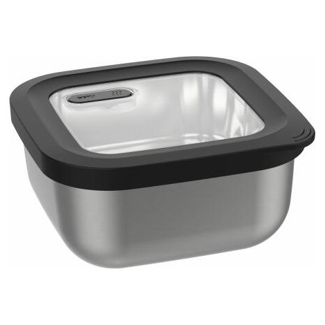 Gefu Frischhaltedose Provido, Vorratsdose, mit QR-Code zur Vorratskontrolle, Edelstahl, Schwarz, Silber, 1.8 L, 12779 (1/3)