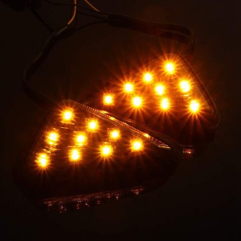 Clignotant Moto pour Clignotant LED Triangle Kit de Lampe de Clignotant 12V 12V Euro Triangle encastré Clignotants Fumée Ambre LED Lumière (1/5)