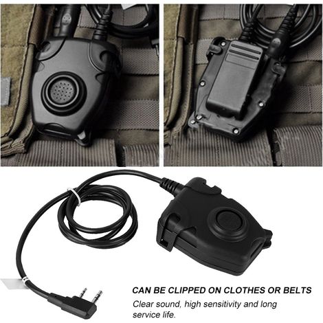 Adaptateur PTT Militaire Submersible pour Casque Micro Oreillette Radio Tactique (1/5)