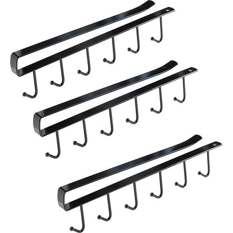 Crochet Sans Clou - En Fer Forgé - Pour Armoire Cuisine Bureau - Charge Maximale 3 kg - Lot de 4 (1/5)