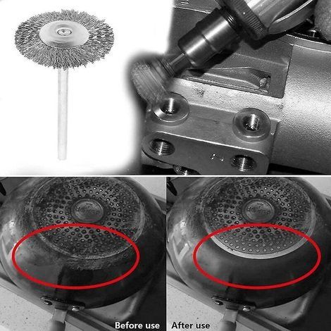 Set mit 20 Drahtbürsten mit 3 mm Edelstahlschaft zum Polieren von Dremel-Rotationswerkzeugen (1/4)