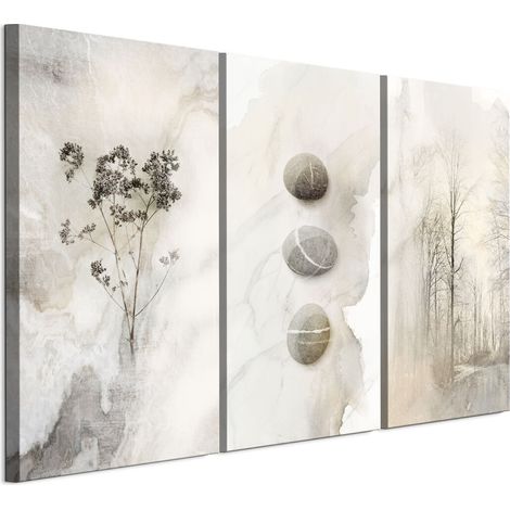 Cuadro sobre lienzo italiano de 90 x 60 cm, tríptico - naturaleza. Cuadro sobre lienzo italiano de 120 x 80 cm, tríptico - naturaleza. (1/5)