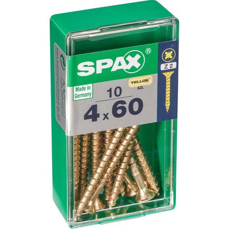 Scatola da 10 unità di viti per legno a testa piatta in Yellox 4.0x60mm Spax (1/5)