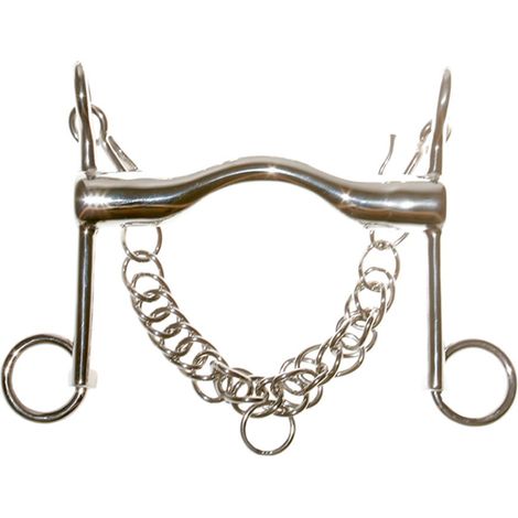 13,5", Silber: Niedriger Schwanenhals Irish bit 125 mm Schäfte und 22 mm Kanone mit Haken und Barbozzale