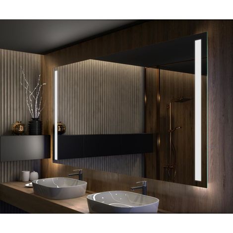 Miroir LED Lumineux 90x80 cm de Salle de Bain Mural AmbientLine avec éclairage Blanc Froid 7000K L02 Artforma (1/4)