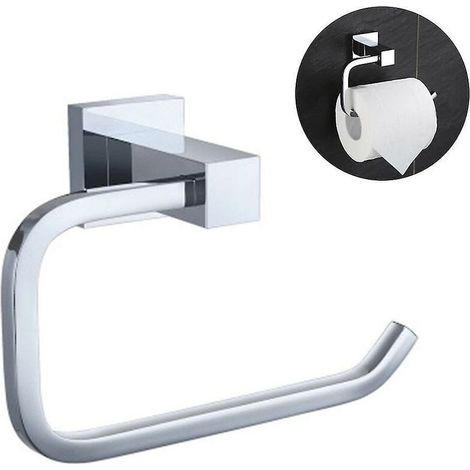 Wall-mounted toilet paper holder, adhesive roll holder, stainless steel (1/3)