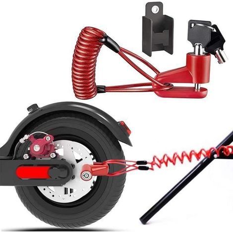 Antivol Trottinette électrique, Scooter Électrique Anti-Vol De Fil d\'acier Antivol Disque Freins-Ywey (1/5)